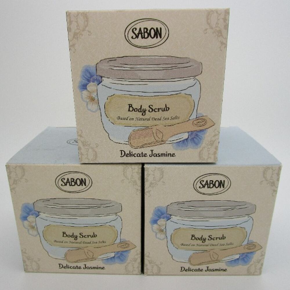 Sabon DELICATE JASMINE Body Scrub OG full size 11.3 oz - Lot of 3
